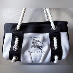 Burberry London Blue Label Tote Canvas Shoulder Bag